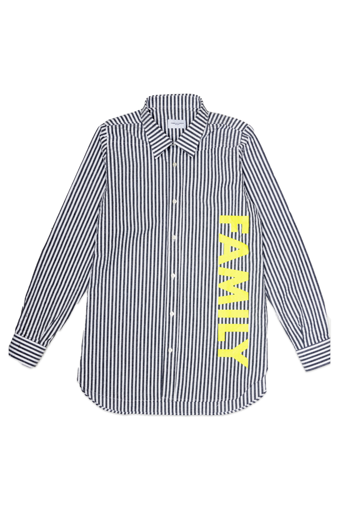 FAMILY STRIPED BUTTON UP GREEN